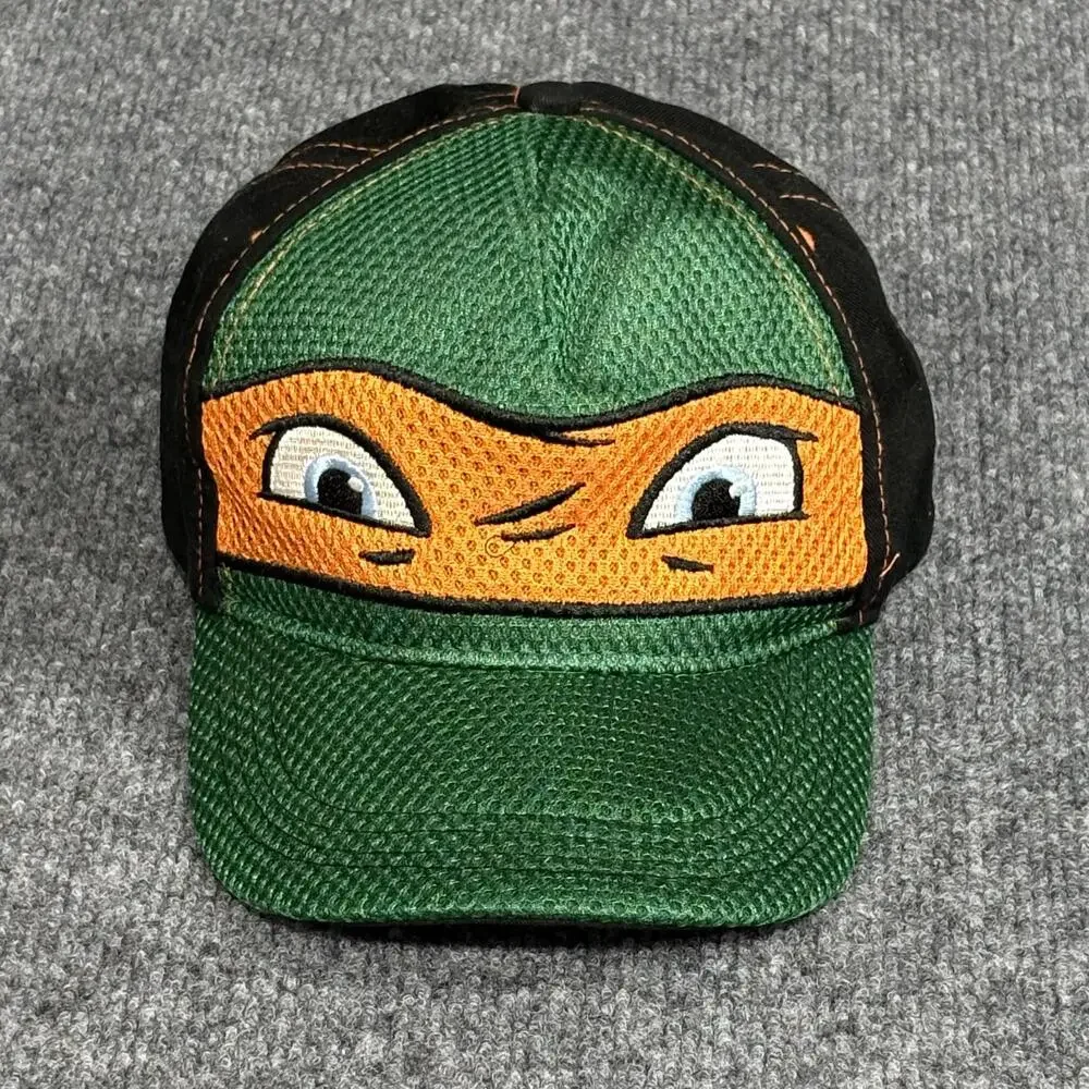 Teenage Mutant Ninja Turtles Hat Cap Snap Back Boys One Size Green Mesh Cartoon